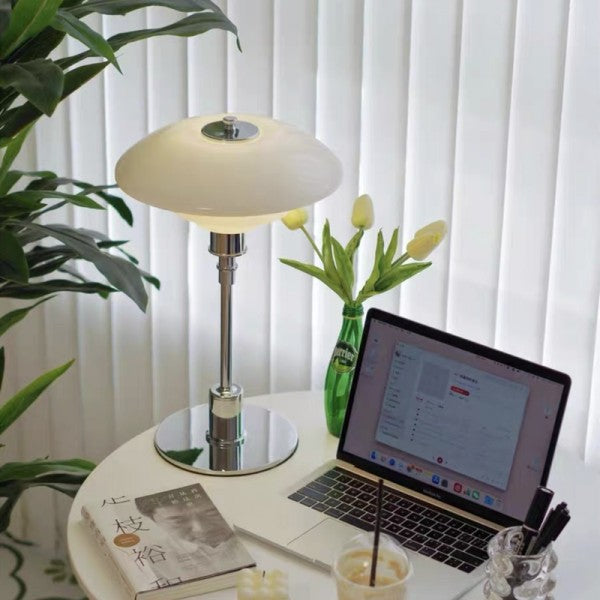 Disc Multilayer Metal Table Lamp – Elegant Opal Glass Lighting for a Modern Home