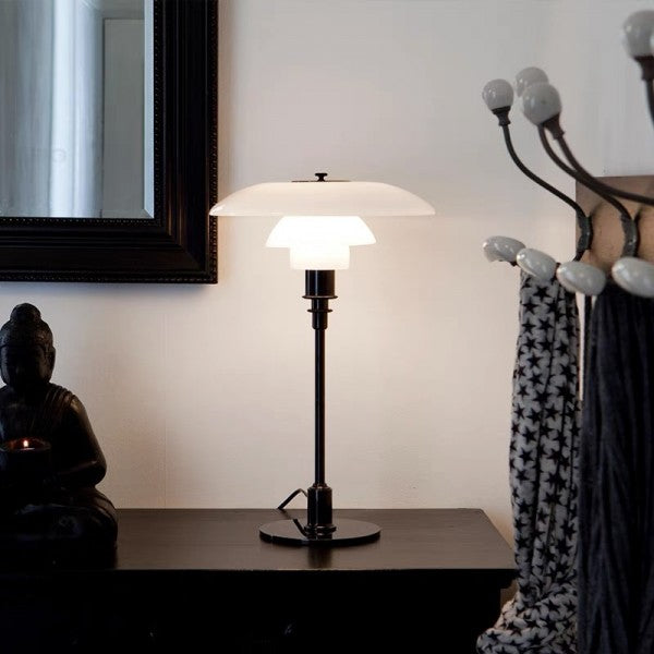 Disc Multilayer Metal Table Lamp – Elegant Opal Glass Lighting for a Modern Home