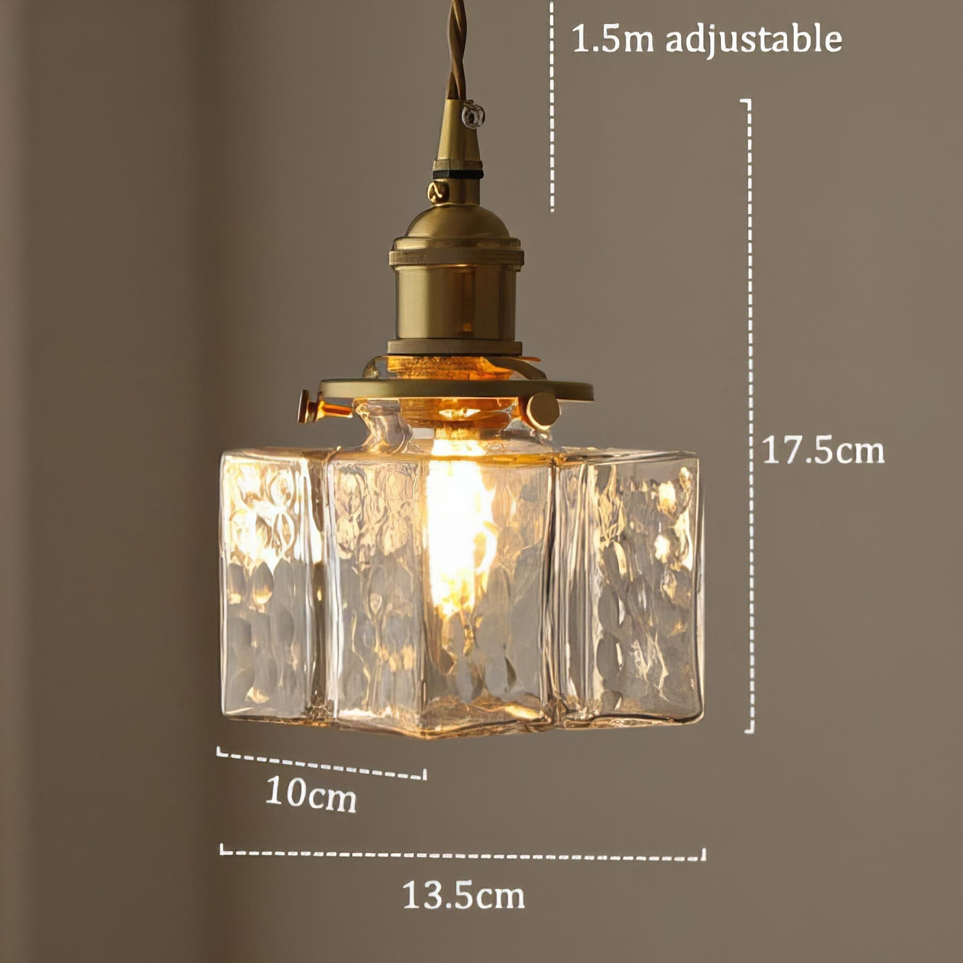 Modern Retro Glass Pendant Light – Elegant Hanging Lamp with Gold Cord