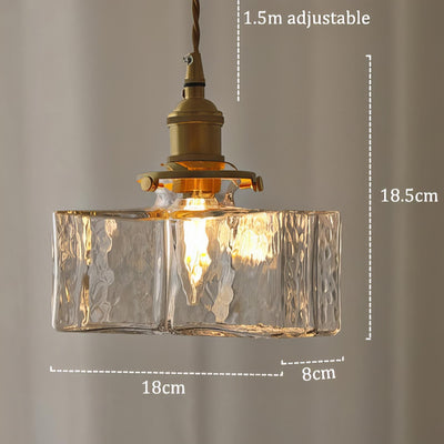 Modern Retro Glass Pendant Light – Elegant Hanging Lamp with Gold Cord