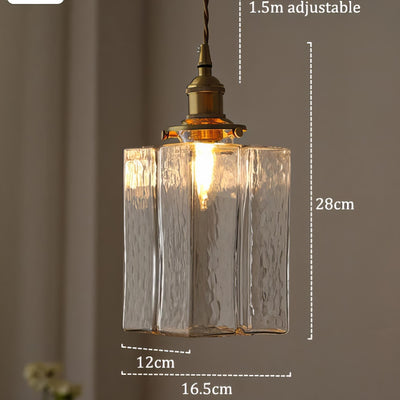 Modern Retro Glass Pendant Light – Elegant Hanging Lamp with Gold Cord