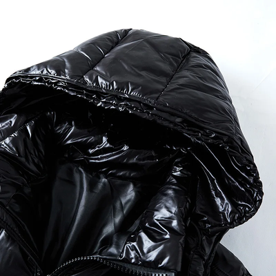 Bernadette Winter Puffer Jacket – Elegant Black Shine with Superior Warmth