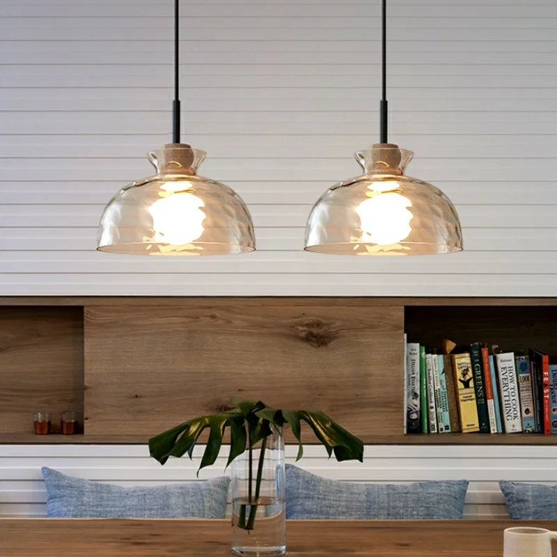 Japanese Minimalist Chandelier – Timeless Elegance in Glass & Iron