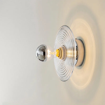 Vintage Ripple Glass Wall Sconce – Timeless Elegance with a Soft Glow