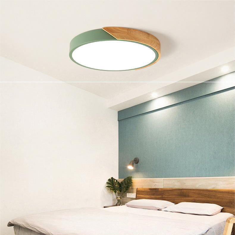 Nordic Wooden Macaroon Ceiling Light – Warm & Minimalist LED Illumination