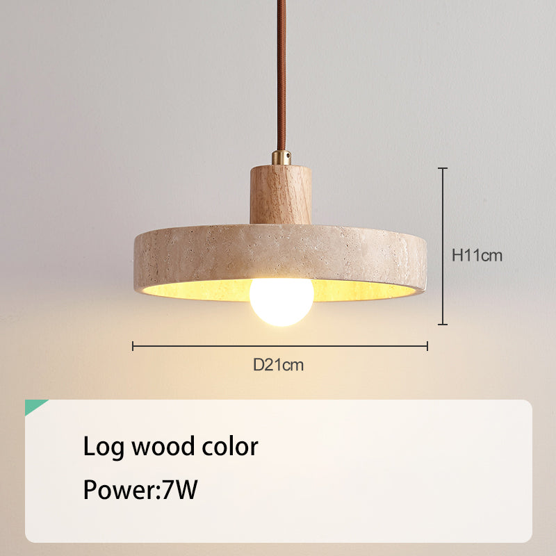 Vintage Wabi-Sabi Stone Pendant Light – Natural Elegance with Warm LED Glow