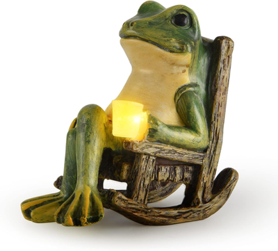 Glowing Garden Frog – Solar-Powered Outdoor LED Decorative Statue