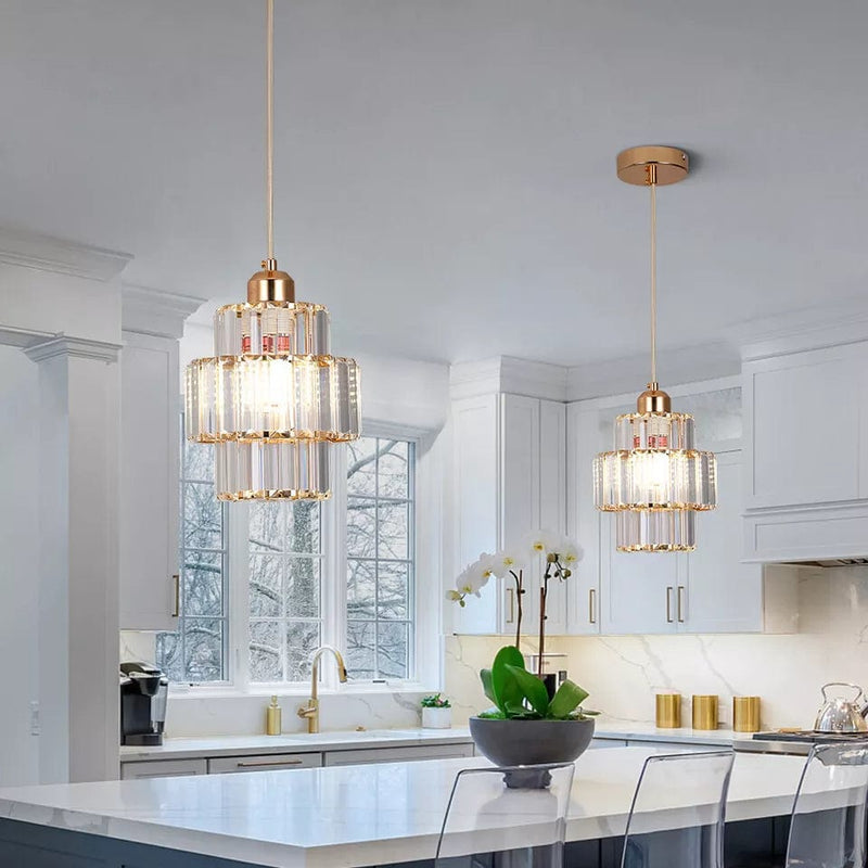 Fernando Glass Crystal Ceiling Light – Elegant Hanging Pendant with E27 Socket