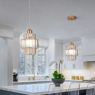 Fernando Glass Crystal Ceiling Light – Elegant Hanging Pendant with E27 Socket