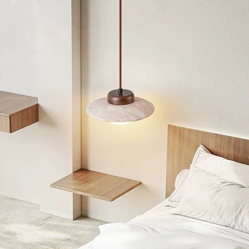 Vintage LED Chandelier – A Timeless Fusion of Stone & Wood