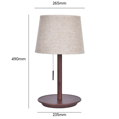 Gentle Glow Nordic Walnut Lamp – Elegant Wooden Table Light with Fabric Shade (E27, LED)