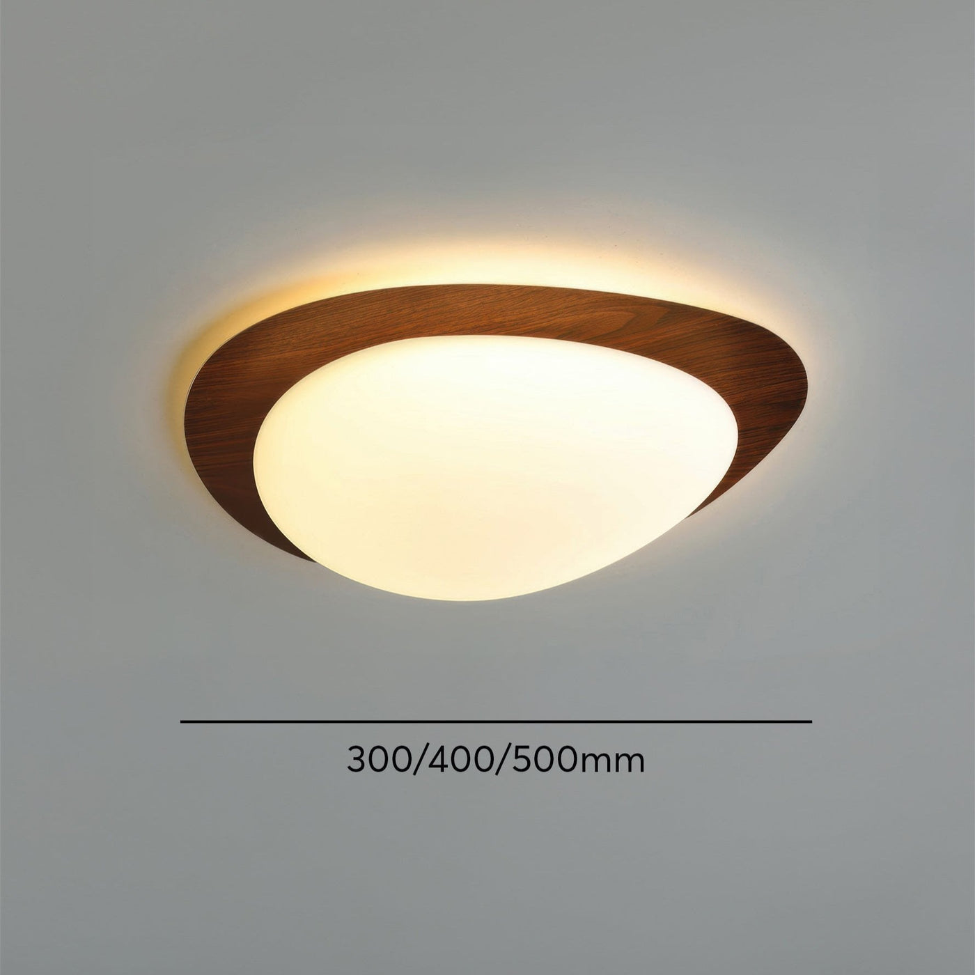 Scandinavian Pebble Wood Grain Ceiling Light – Natural Elegance with Soft LED Glow