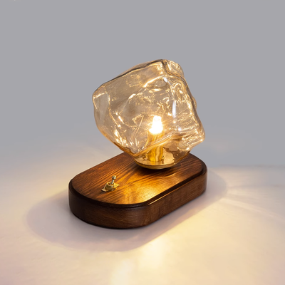 Ice Stone Glass Table Lamp – Elegant & Ambient Lighting for a Sophisticated Home