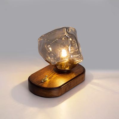 Ice Stone Glass Table Lamp – Elegant & Ambient Lighting for a Sophisticated Home