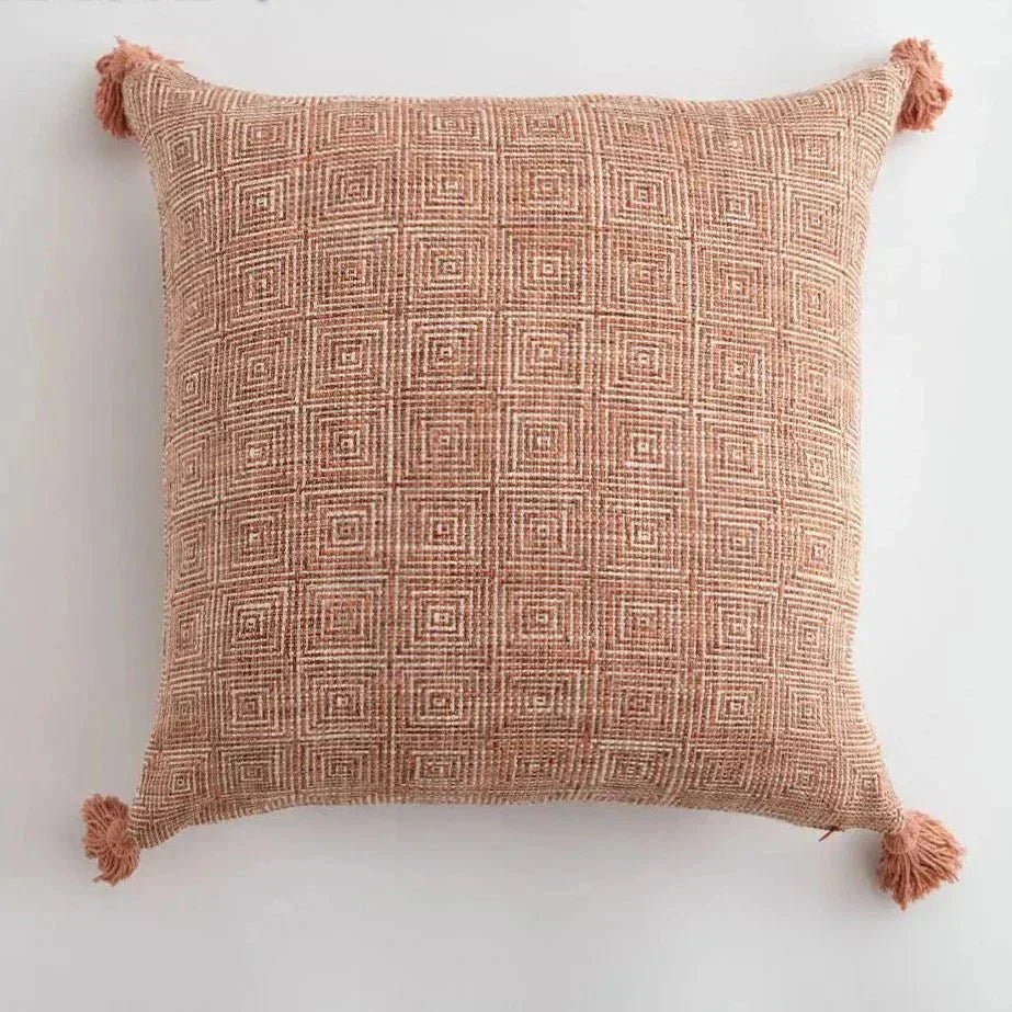 Linen Decorative Cushion Cover with Fringes – Elegant and Cozy Accent for Your Home