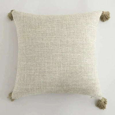 Linen Decorative Cushion Cover with Fringes – Elegant and Cozy Accent for Your Home