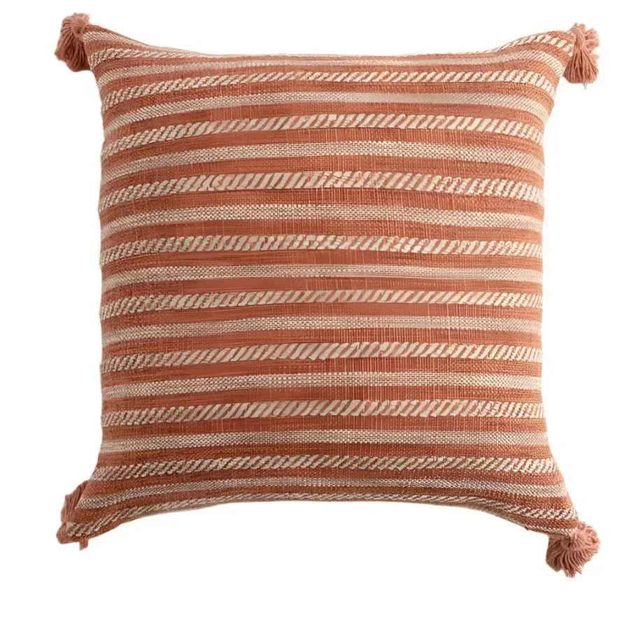 Linen Decorative Cushion Cover with Fringes – Elegant and Cozy Accent for Your Home