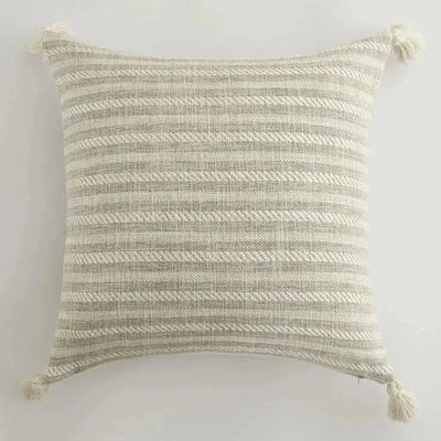 Linen Decorative Cushion Cover with Fringes – Elegant and Cozy Accent for Your Home