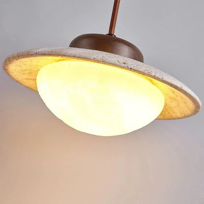 Vintage LED Chandelier – A Timeless Fusion of Stone & Wood