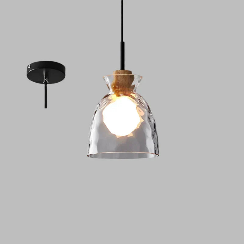 Japanese Minimalist Chandelier – Timeless Elegance in Glass & Iron