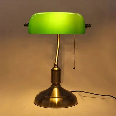 European Glass Table Lamp – Elegant Classic Design with Metal Base (E27, 16-20W)