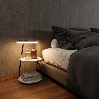 Modern Side Table – Durable Steel Frame with Stone or Wood Finish