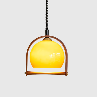 Vintage Bauhaus Wood Pendant Light – Timeless Elegance with Warm Wooden Accents