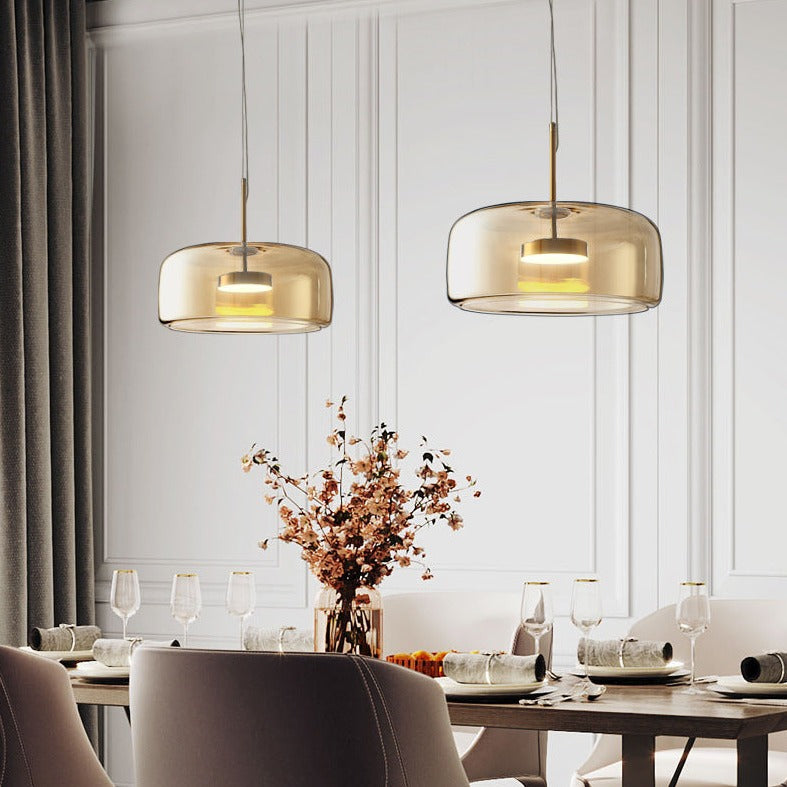 Hotel Glass Pendant Light – Elegant LED Hanging Lamp (110-220V, Glass, 28cm/38cm)