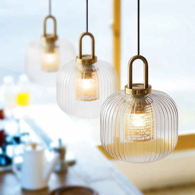 Tosqa Pendant Light – Elegant Striped Glass Design for Ambient Lighting