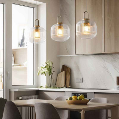Tosqa Pendant Light – Elegant Striped Glass Design for Ambient Lighting