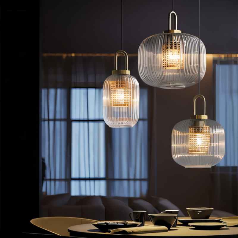 Tosqa Pendant Light – Elegant Striped Glass Design for Ambient Lighting