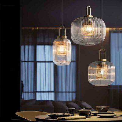 Tosqa Pendant Light – Elegant Striped Glass Design for Ambient Lighting