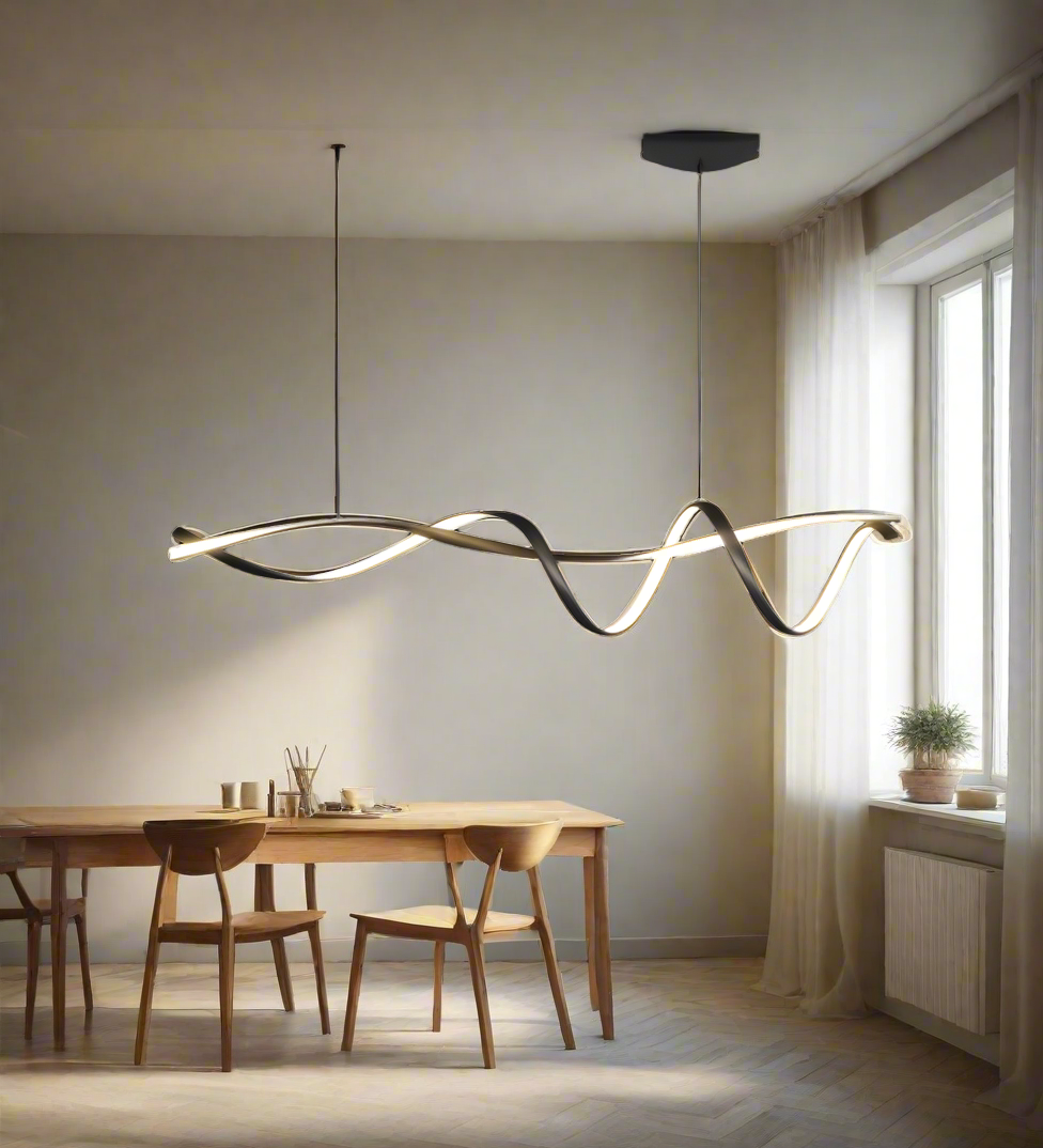 Creative Black LED Chandelier – Sleek Modern Lighting for Elegant Interiors