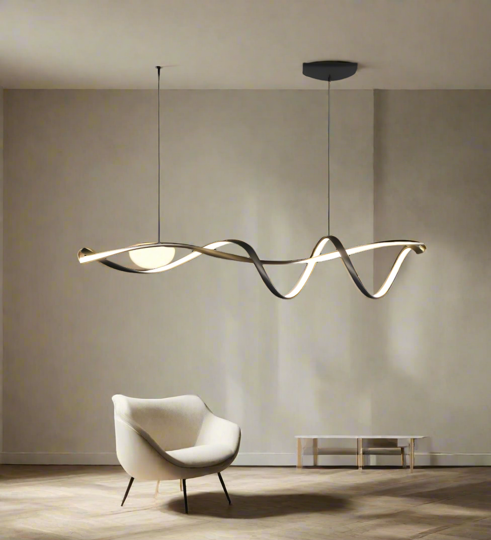 Creative Black LED Chandelier – Sleek Modern Lighting for Elegant Interiors