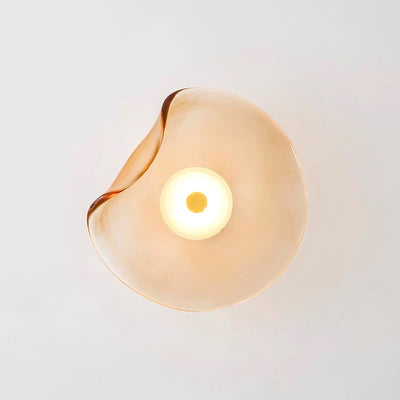 Modern Decorative Wall Light – Amber Smoked Glass & Metal Design