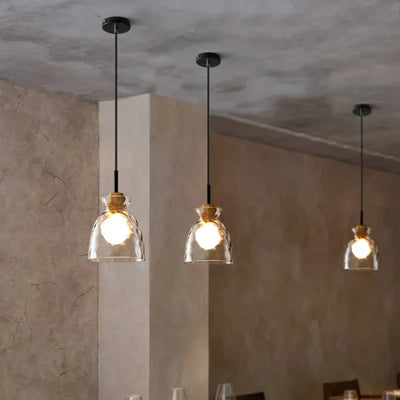 Japanese Minimalist Chandelier – Timeless Elegance in Glass & Iron