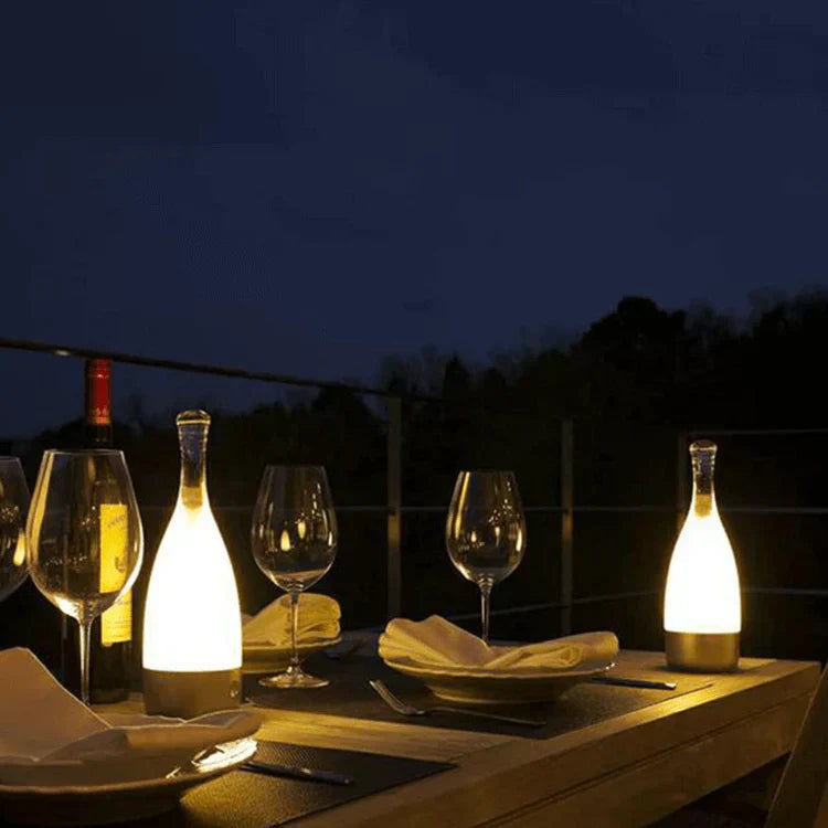 Rechargeable Wine Bottle Night Light – Touch-Control LED Lamp with Dimmable Modes