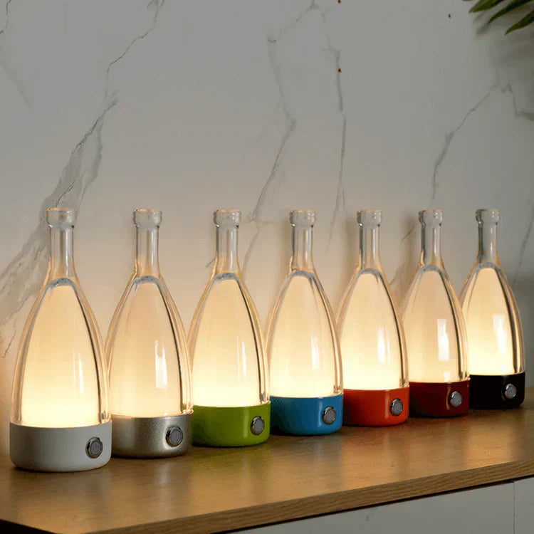 Rechargeable Wine Bottle Night Light – Touch-Control LED Lamp with Dimmable Modes