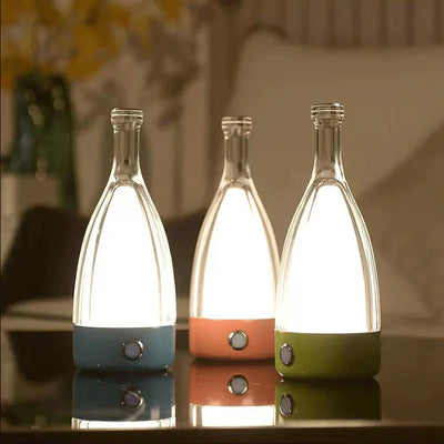 Rechargeable Wine Bottle Night Light – Touch-Control LED Lamp with Dimmable Modes