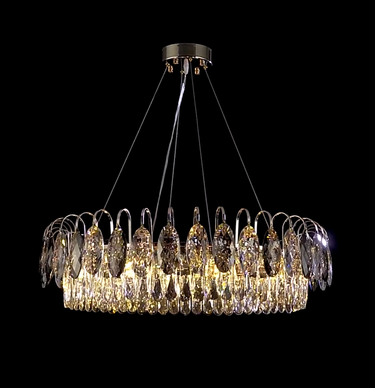 Luxury K9 Crystal Chandelier – Elegant Rose Gold Design & Dimmable LED