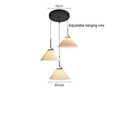 Nordic Pleated Cream Pendant Light – Soft Elegance for Modern Interiors