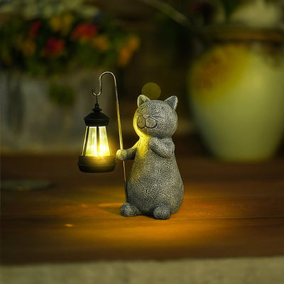 Goldglowing Cat – Solar-Powered LED Garden Statue with Automatic Light Sensor