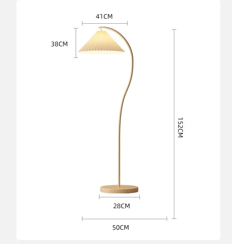 Modern LED Fabric Floor Lamp – Elegant Folded Design with Adjustable Light