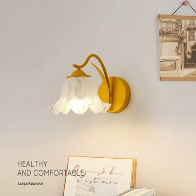 French Retro Garden Flower Wall Lamp – Elegant LED Floral Wall Light (E27, 5W)