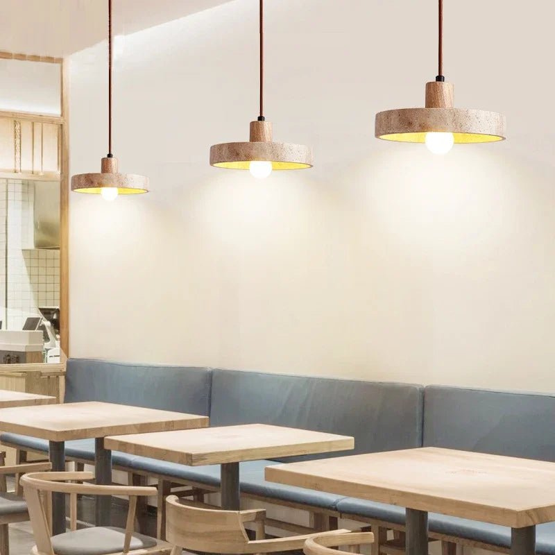 Vintage Wabi-Sabi Stone Pendant Light – Natural Elegance with Warm LED Glow