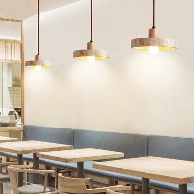 Vintage Wabi-Sabi Stone Pendant Light – Natural Elegance with Warm LED Glow
